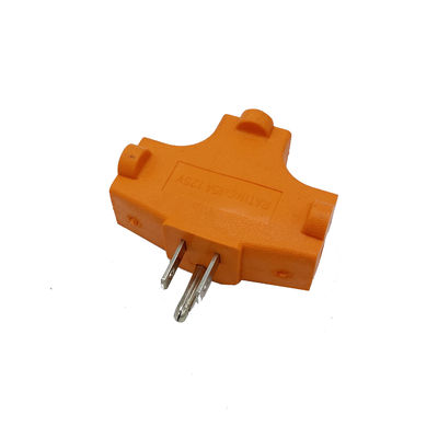 Residential PVC 50V 15A Orange 2 Pin Plug Adapter Converter